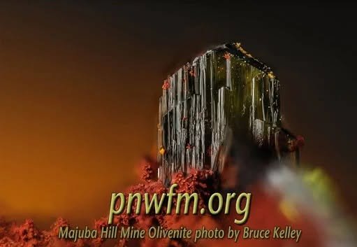 pwnfm symposium 2026 - olivenite from Majuba Hill Mine (c) 2020, Bruce Kelley